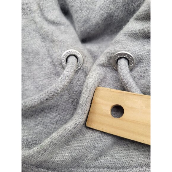 American Eagle Hoodie Sweatshirt Gray Yellow Mens SZ LG Y2k Grunge Skater - Picture 7 of 9